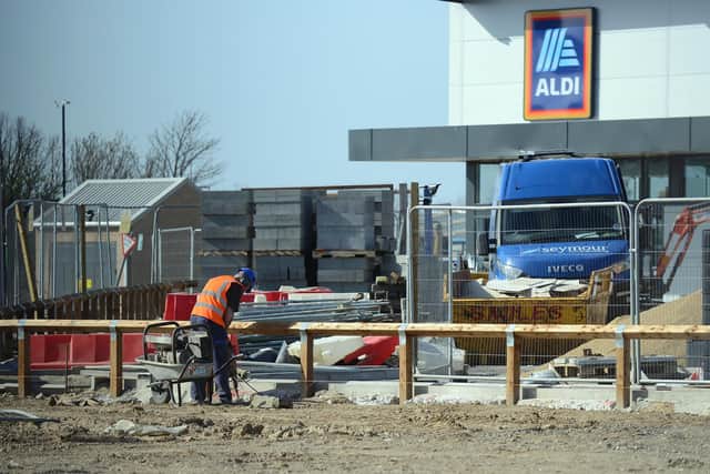 Construction works on the new Pennywell Aldi site in April