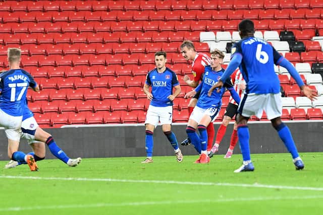Jack Diamond scores his first senior goal against Carlisle United