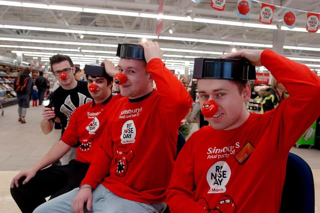 A Comic Relief basin cut head shave at Sainsbury's Silksworth for these lads in 2013. Marshall Hall (left) of Reds hairdressers, was pictured with l-r Stephen Ahmed, James Pallas and Phillip Richardson.