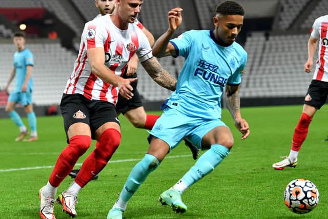 Sunderland in action against Newcastle United at the Stadium of Light earlier this season.