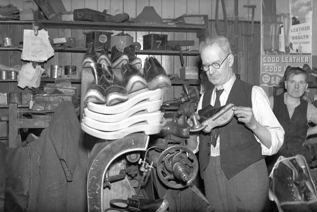 Clog Maker John Patrick Sheehan who supplied his products to the Vaux and Villa businesses. Here he is in 1942.