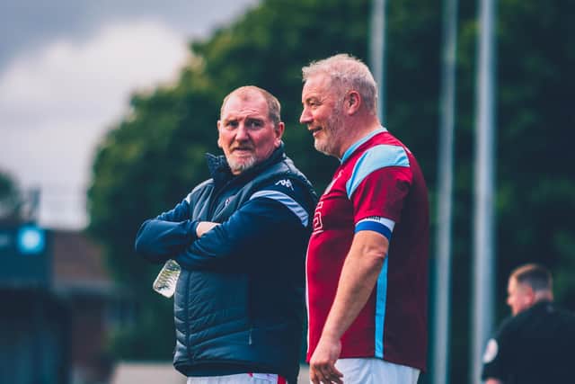 Ex-Sunderland kitman John Cooke with Ally McCoist at the former's testimonial game last summer. Picture by Ross Johnston and RJXMedia.