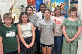 The Teenage Craft Club and artist Kate Hunter-Parker, second from the right.