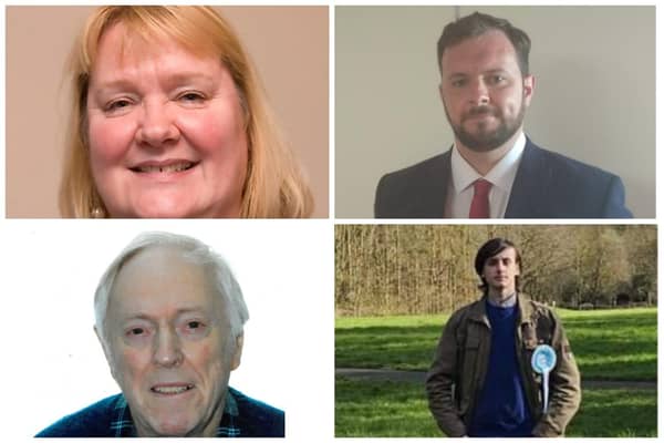 Sunderland City Council Local Election 2024 Candidates Washington East (clockwise from top left) Hilary Johnson, Sean Laws, Ashton Muncaster and Crispin Welby.