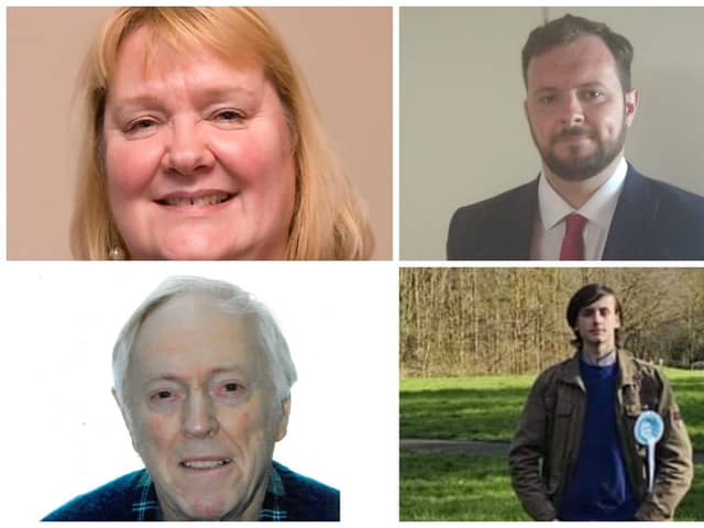Sunderland City Council Local Election 2024 Candidates Washington East (clockwise from top left) Hilary Johnson, Sean Laws, Ashton Muncaster and Crispin Welby.