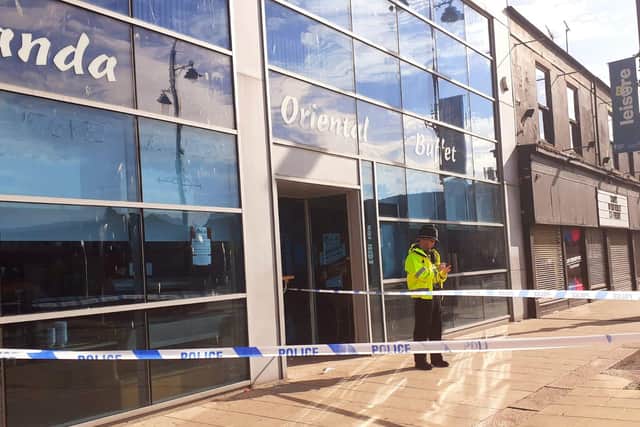 A police cordon was in place after the incident.