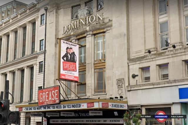 The Dominion Theatre in London's West End where Katie Brace is to appear in Grease. Google Maps image.