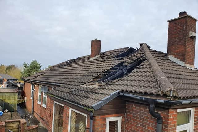 A roof was damaged in the suspected arson attack