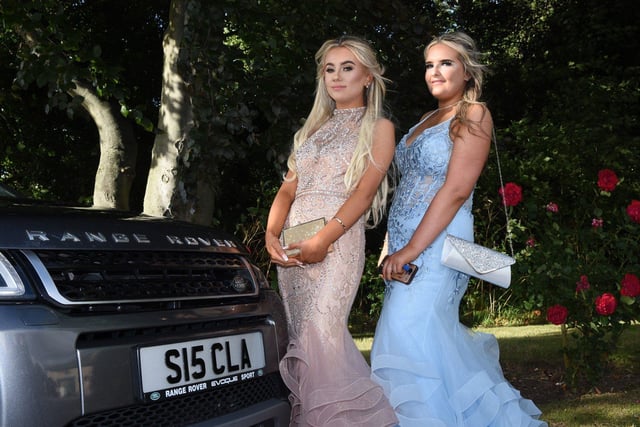 Two Year 11 girls arrive for their prom night.