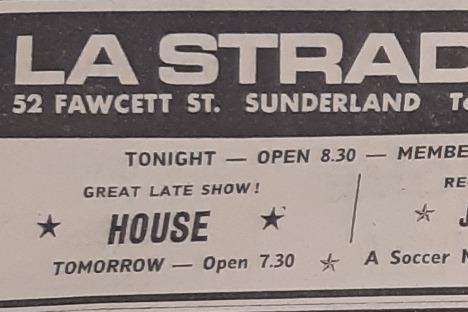 The cabaret act was House at La Strada on  May 5. Or you could watch 'a soccer match on TV'.