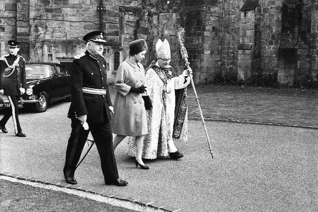 The Queen At Durham Cathedral in March 1967.