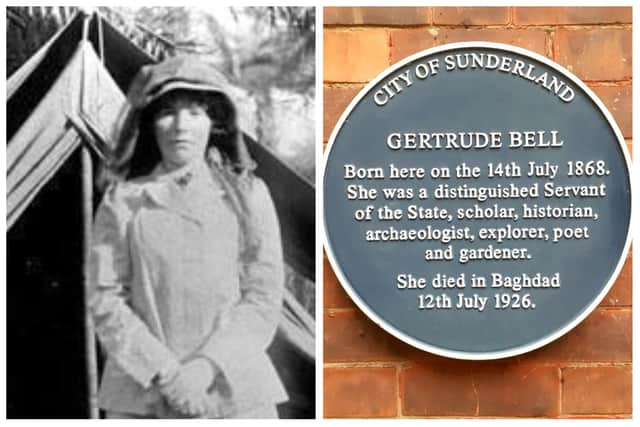 Gertrude Bell and her blue plaque in Washington.
