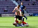 Ross Stewart is fouled ahead of Sunderland's first goal