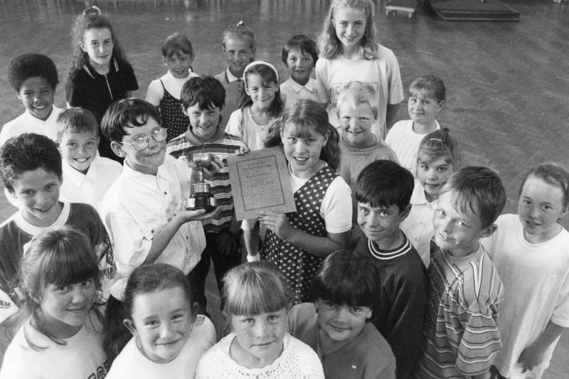 Clavering primary school orchestra proved to be first class when it came to a battle of the bands at the Saltburn Music Festival in July 1996.
The talented youngsters returned to Hartlepool with the much-coveted Storrow Trophy.
Pictured are Jonathan Kay, Lucy Ackroyd, Hannah Hudson, Anneka James, John Garbutt, Grace Brabiner, Simon Proctor, Caroline Latimer, Helen casson, Amanda Ainsley, Chris Edwards, Ross Canning, Christopher Robson, Laura Moore, Daniel Anderson, Peter Rowlands, Michael Dourge, Sam Crooks, Amie Burns, Sam Todd, Deborah Fisher and Rachel Mincher.  
