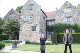 George Clarke at Washington Old Hall, with the hall's visitor experience officer Ellaine Hush.
