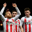Alex Pritchard celebrates Sunderland's third goal at the Stadium of Light