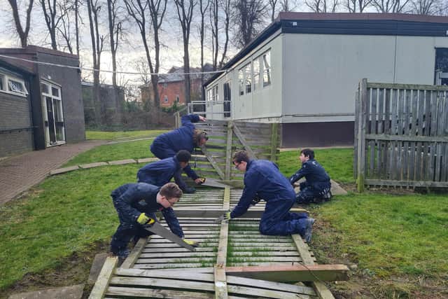 Students at St Aidan’s Catholic Academy working on their sustainable project.