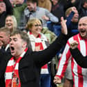 Sunderland fans in action during the game against Sheffield Wednesday during the 2023-24 season.