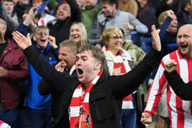 Sunderland fans in action during the game against Sheffield Wednesday during the 2023-24 season.