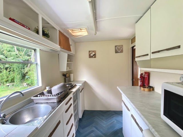 The caravan kitchen.