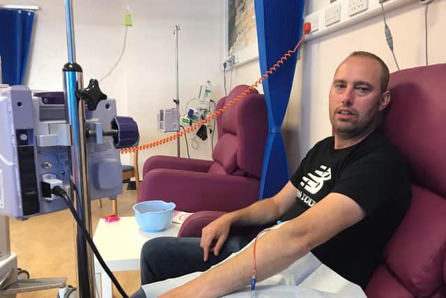 Derek picture previously receiving treatment in hospital