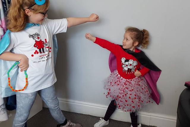 Anna and Maddie test out their super powers in support of Comic Relief.