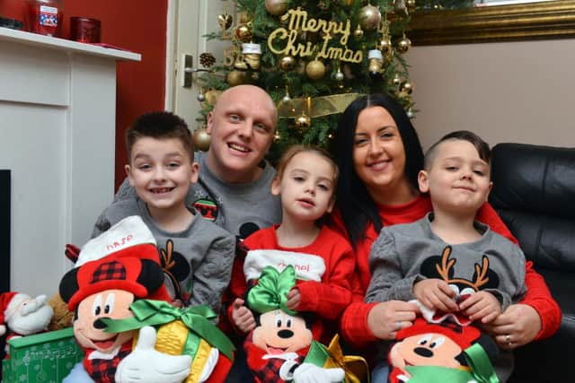 The Murrish Family, Micheal and Fay, with children Chase, Chanel and Cole, pictured during previous Christmas celebrations.