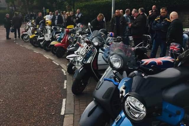 There was a big turnout of the scooter fraternity in Whitburn.