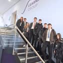 Monkwearmouth School Children on the Stairs at Learning Curve Group's Head Office