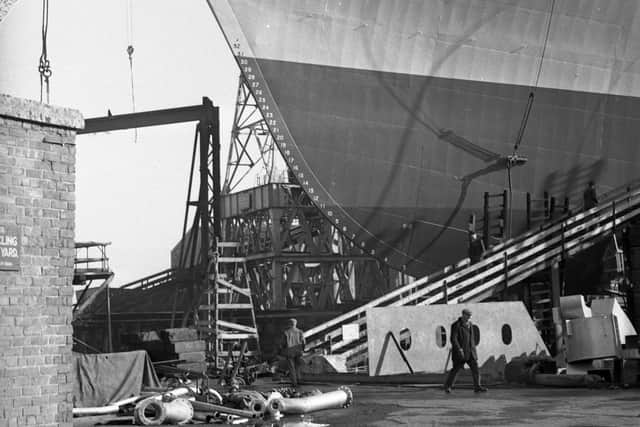 A 1960s ship launch at the Bartrams yard. 
The refrigerated cargo liner, the 10,600 ton Timaru Star is pictured.