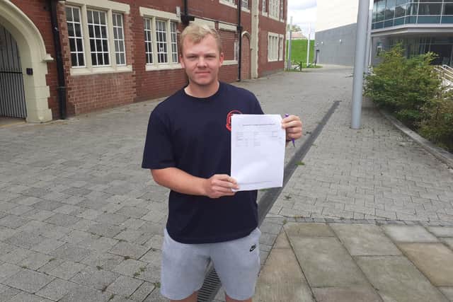 Sam Percival, 18, believes the grades awarded to students are justified.