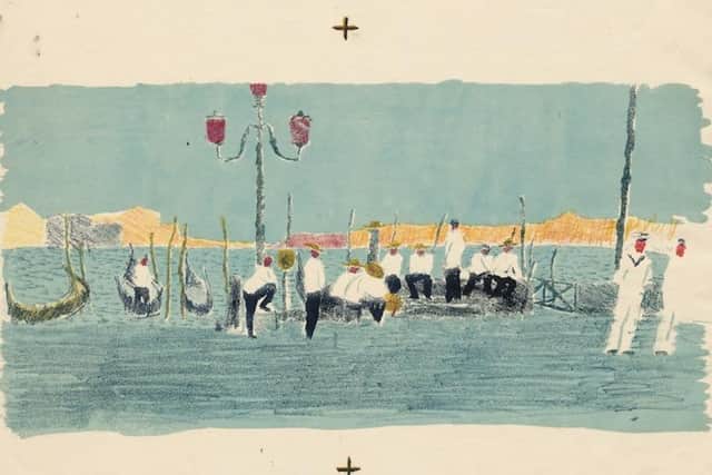 Gondoliers on the Water by Audrey Amiss. Courtesy of the Wellcome Collection