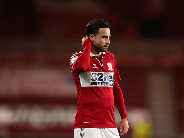 MIDDLESBROUGH, ENGLAND - OCTOBER 27: Patrick Roberts of Middlesbrough during the Sky Bet Championship match between Middlesbrough and Coventry City at Riverside Stadium on October 27, 2020 in Middlesbrough, England. (Photo by Robbie Jay Barratt - AMA/Getty Images)