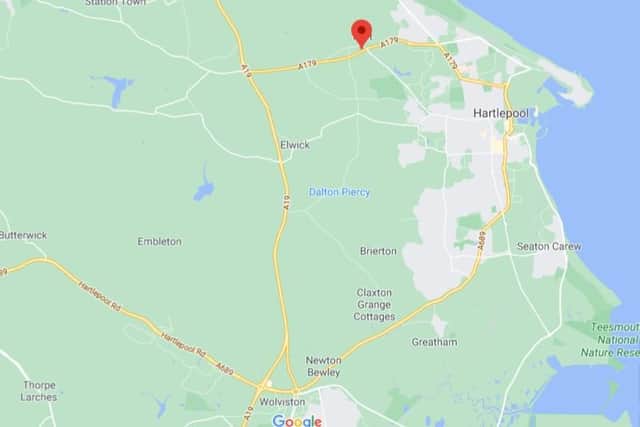 The A19 northbound is closed from the A689 at Wolviston to the A179 at Sheraton following a crash. Image by Google Maps.