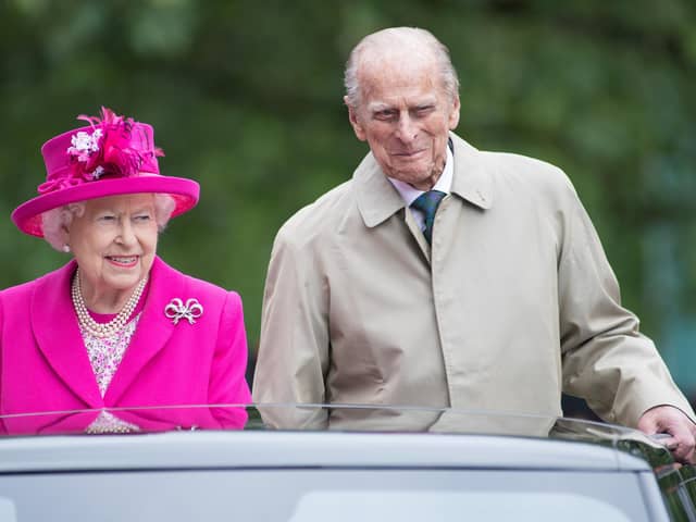 Queen Elizabeth II and Prince Philip, Duke of Edinburgh pictured during The Patron's Lunch celebrations for The Queen's 90th birthday at The Mall on June 12, 2016 in London.