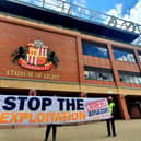 Protesters at the Stadium of Light.