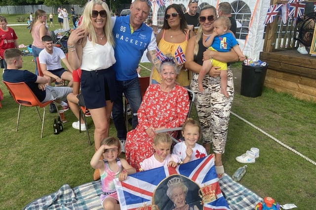 The Robinson family have a picture together while they enjoy the Jubilee events at Seaham Cricket Club.