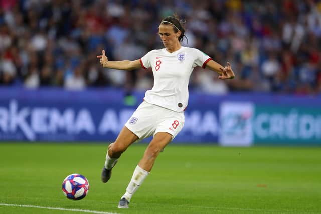 Jill Scott playing for England at the 2019 FIFA Women's World Cup in France