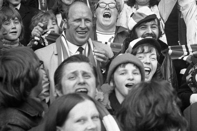 Singing their hearts out for The Lads in 1973.