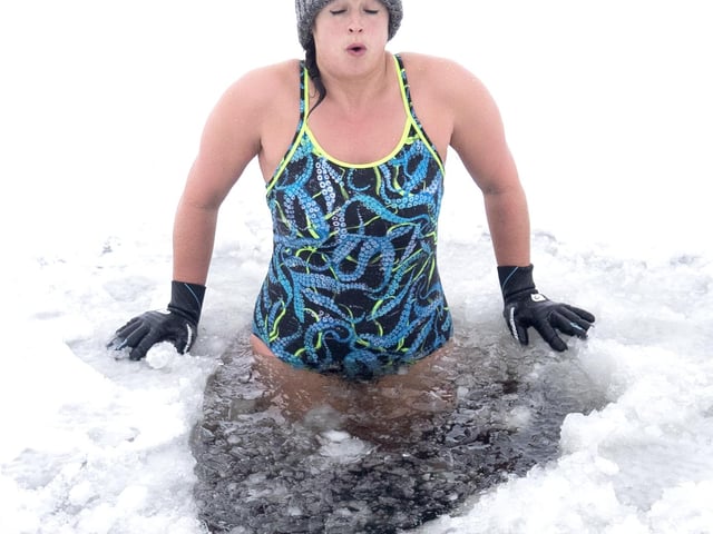 Alice says “you get a buzz and a high from just being in the cold water for a few minutes."