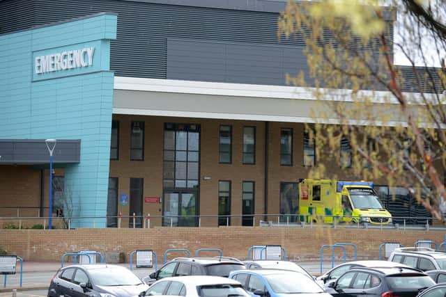 A file picture of an ambulance parked outside Sunderland Royal Hospital.