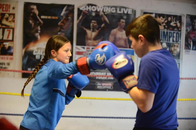 North Star Boxing Club champions  Riley Gunn, 12 and Layla Straughan 13.