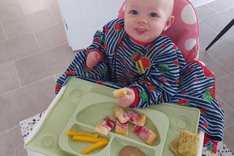 Hannah-Louise Wallis captured her "world" Olivia-Rose Griffiths looking as cute as a button in her high-chair.