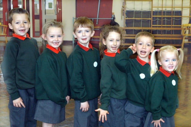 These pupils held a skipathon to raise money for the NSPCC charity 17 years ago. How many faces do you recognise?