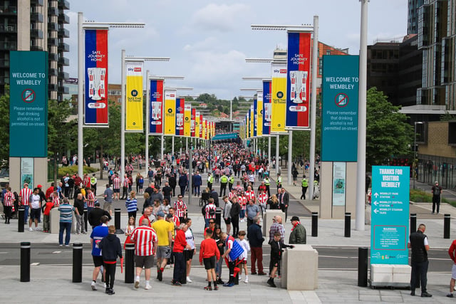 Sunderland will be backed by 46,000 fans at Wembley Stadium today and our photographers have been on Wembley Way to capture the images of fans arriving. Pictures by Martin Swinney