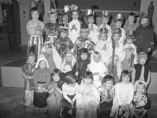 Little Donkey was sung by the pupils of St Joseph's Primary in Millfield, where Eric Boswell was born, in their critically acclaimed 1975 Nativity play. Picture by Ken Parker.