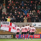 Sunderland celebrate after Nathan Broadhead's goal against Cambridge.