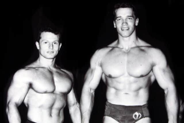 John  Citrone with Arnold Schwarzenegger in their competition days