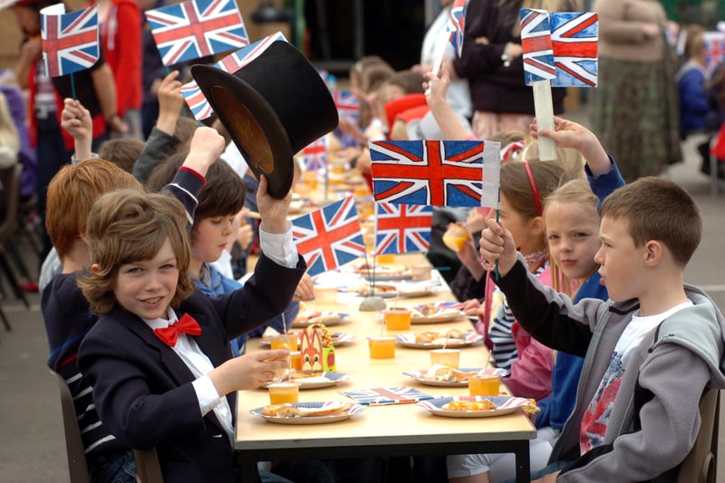 A Royal Wedding street party at the school in 2011. Who do you recognise in this photo?
