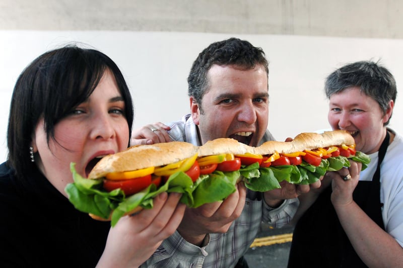 Huffkins Sandwich Shop was going all out to impress in 2006 but what was this giant sandwich all about?